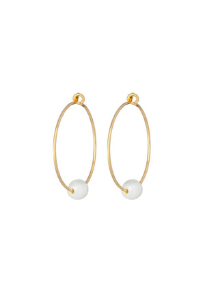 Pearl Gold Hoop Earrings