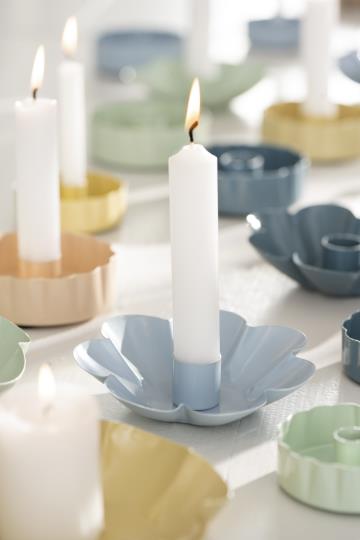 Candle Holder - Flower - Light Blue