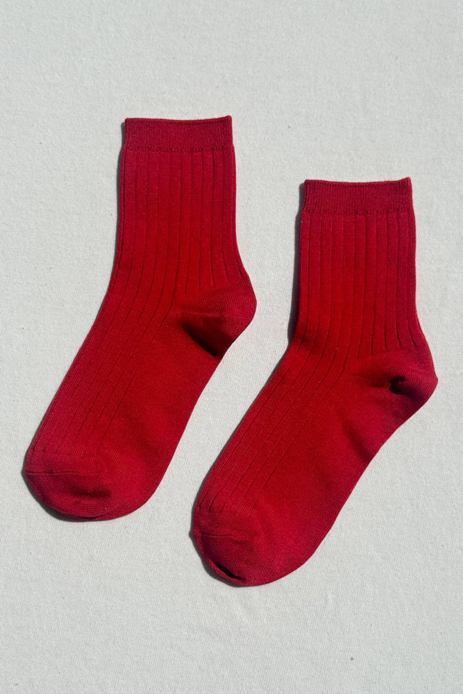 Her Socks - Mercerized Combed Cotton Rib: Coffee