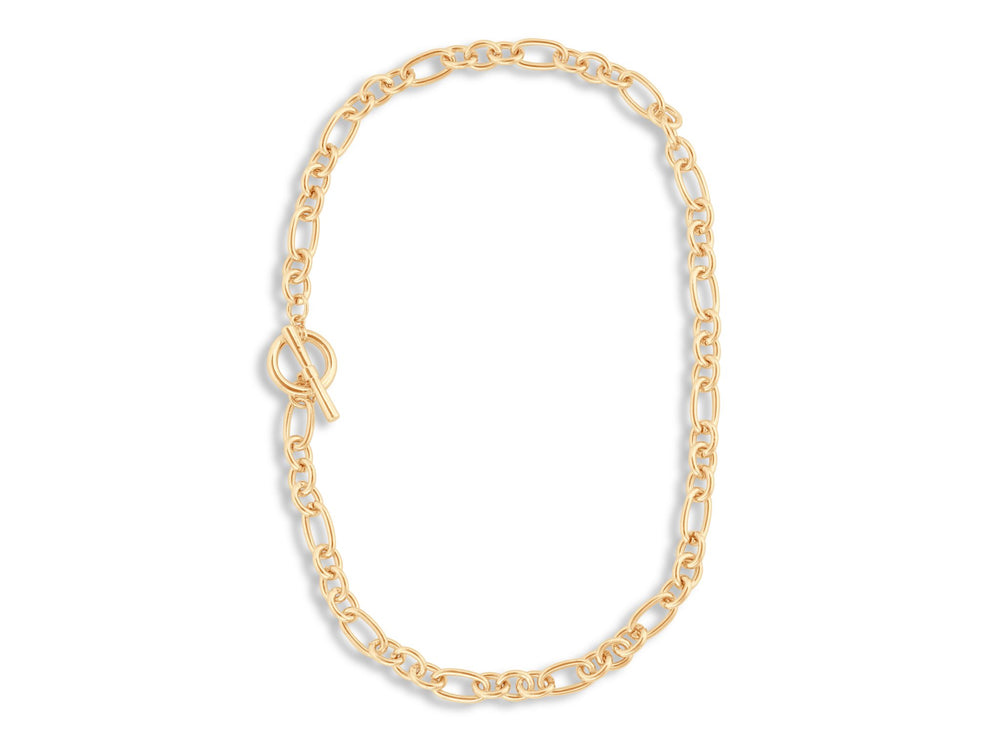 Maude Curb Chain T-Bar Necklace - Gold