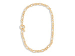 Maude Curb Chain T-Bar Necklace - Gold