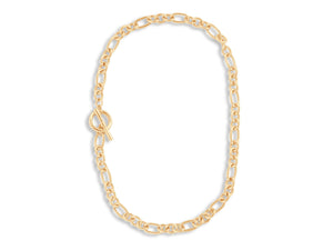 Maude Curb Chain T-Bar Necklace - Gold