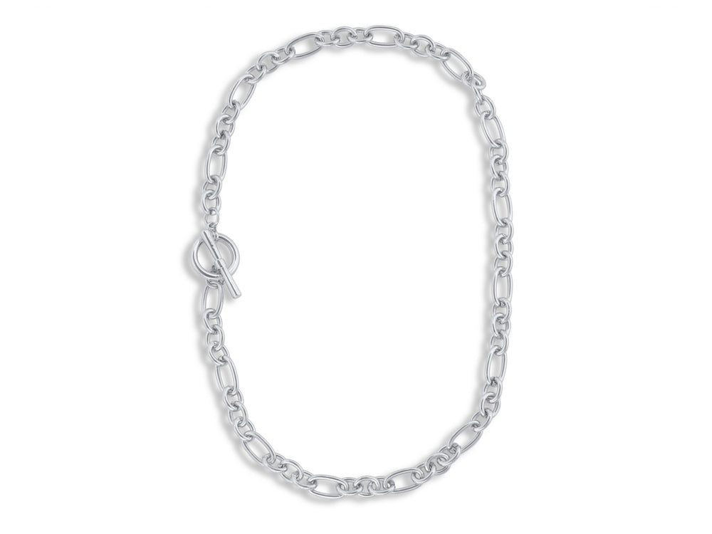 Maude Curb Chain T-Bar Necklace - Silver