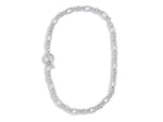 Maude Curb Chain T-Bar Necklace - Silver