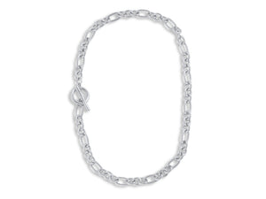 Maude Curb Chain T-Bar Necklace - Silver