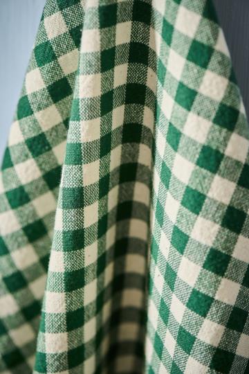 Tea Towel - Dark Green/ Natural Check