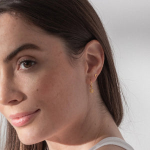 Gold Tiny Crescent Studs - Good Luck