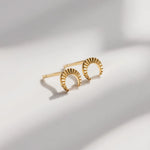 Gold Tiny Crescent Studs - Good Luck