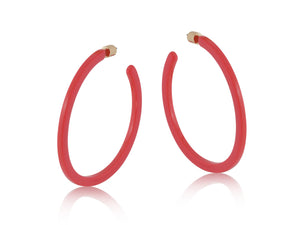 Thea Resin Hoop Earrings - Pink