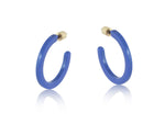 Melia Resin Hoop Earrings - Blue