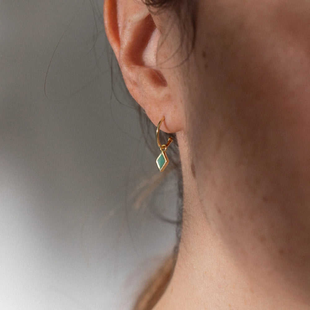 Pea Kite Enamel Gold Earrings