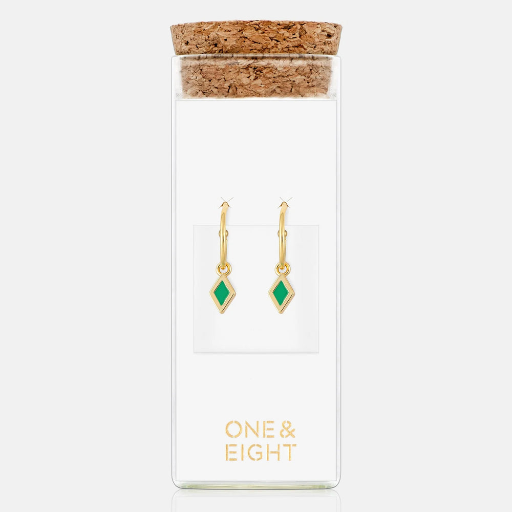Pea Kite Enamel Gold Earrings