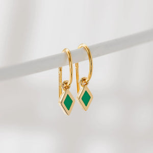 Pea Kite Enamel Gold Earrings
