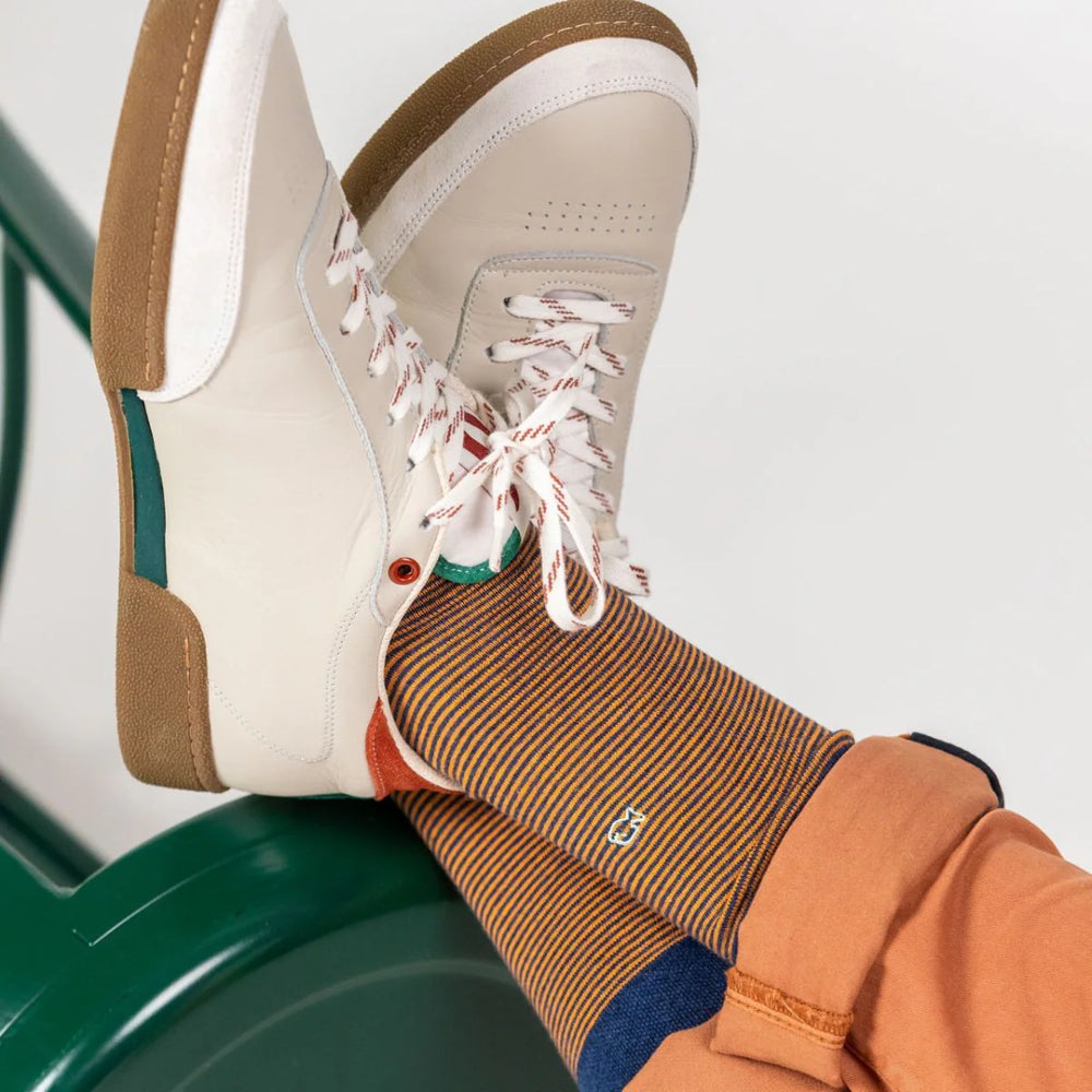 Striped Socks in Combed Cotton  - Horizon