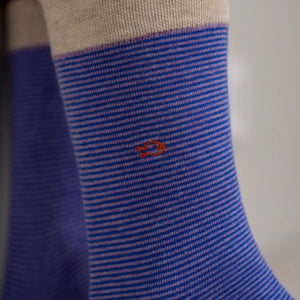 Striped Socks in Combed Cotton  - Vibrant