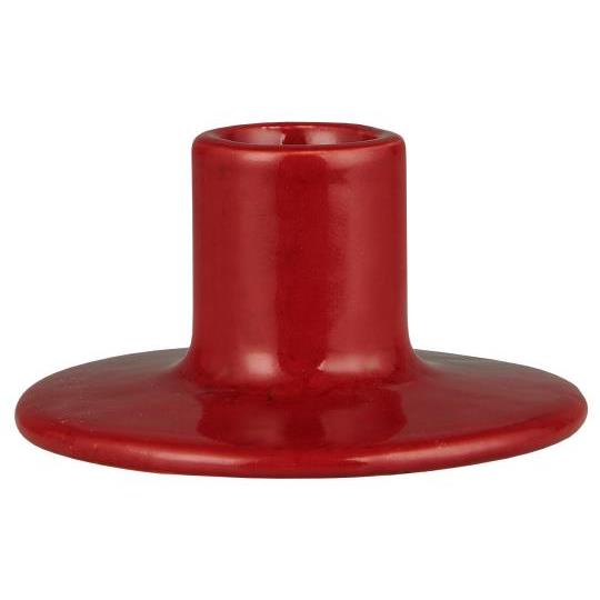 Candle Holder - Stoneware, Red