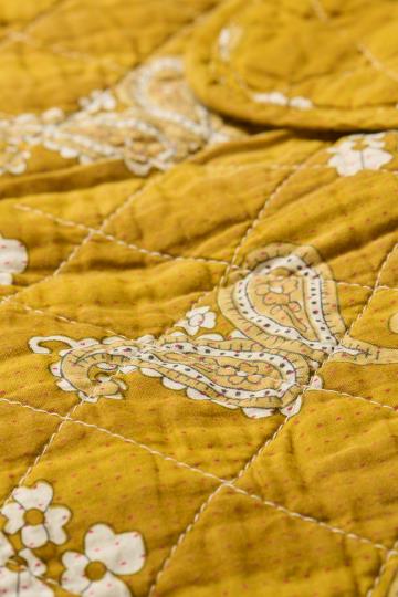 Quilt -  Mustard With Paisley Pattern