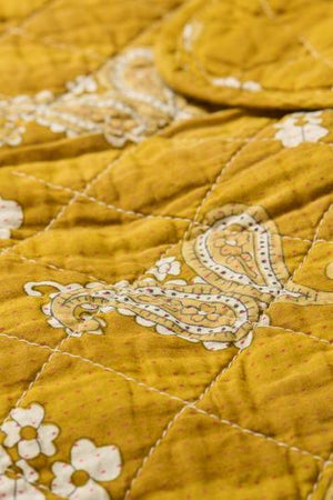 Quilt -  Mustard With Paisley Pattern
