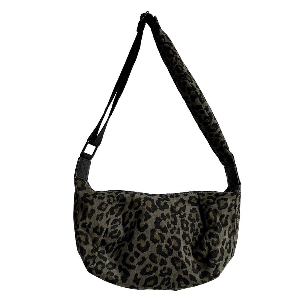 Brixton Crossbody Sling Bag - Khaki Green Leopard