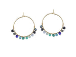 Cressida Beaded Hoop Earrings - Blue