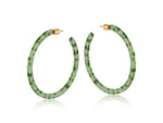 Marseille Thin Resin Hoop Earrings - Green