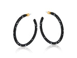 Marseille Thin Resin Hoop Earrings - Black