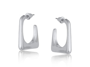 Hortense Organic Shape Earrings - Silver