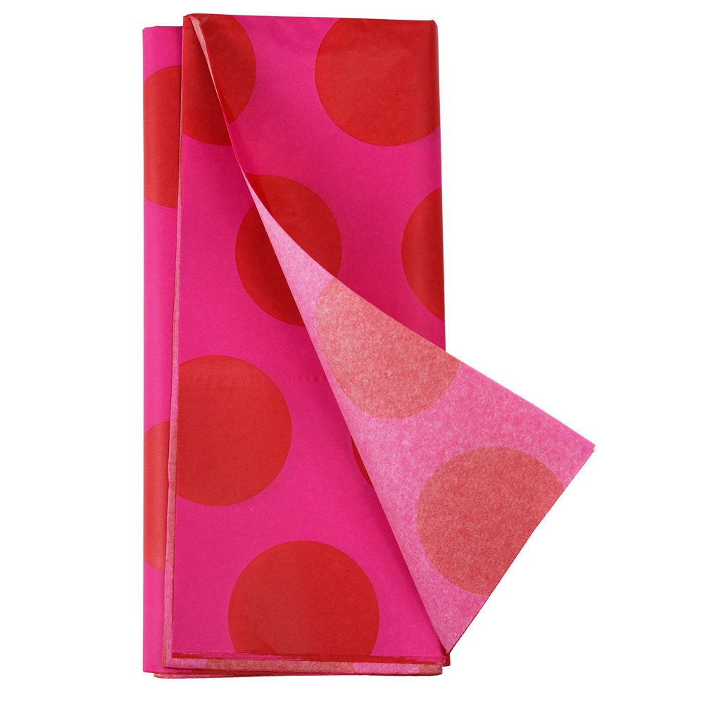 Red on Pink Spotlight Printed Tissue Paper 10 sheets (50x70 cm)