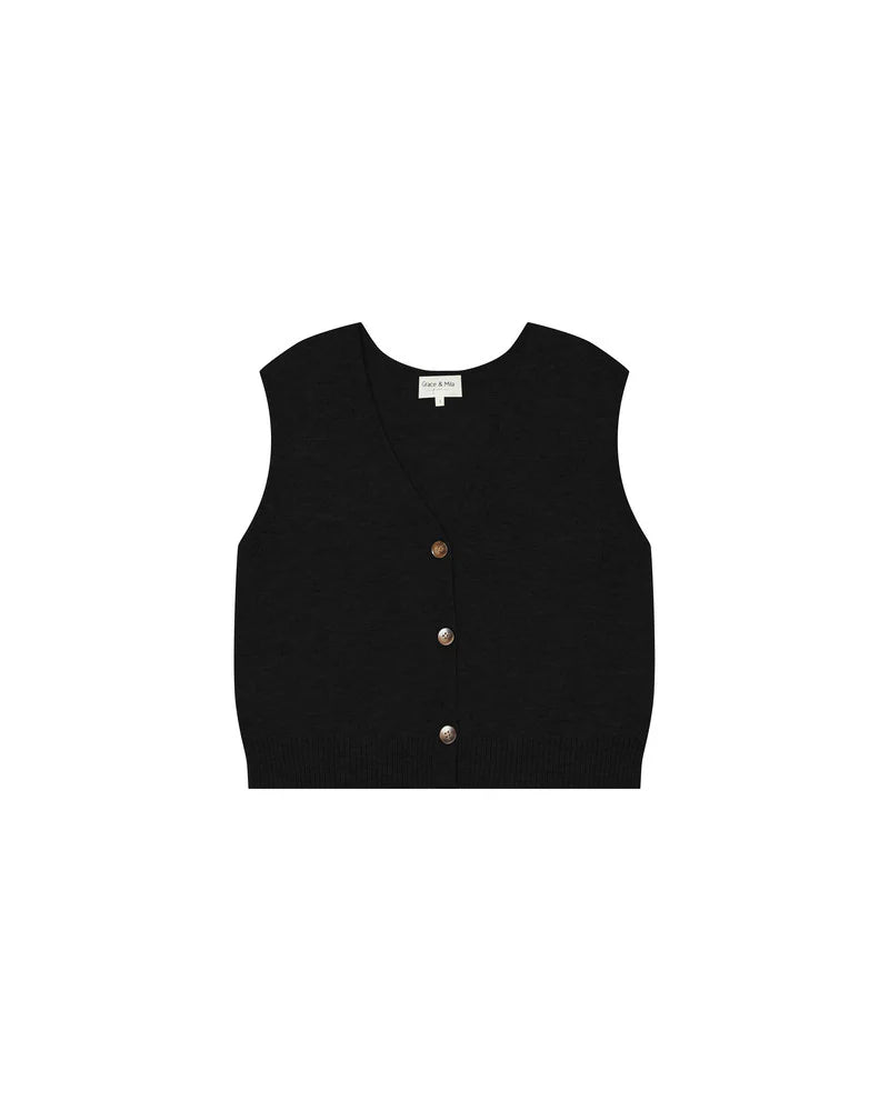 Santa V Neck Gilet - Chocolat