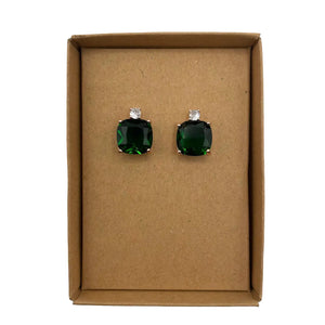 Emerald Sparkle Stud Earrings
