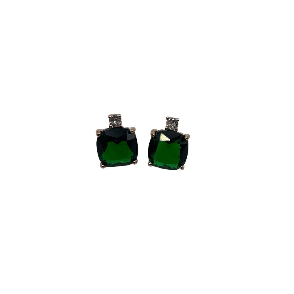 Emerald Sparkle Stud Earrings