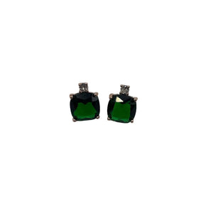 Emerald Sparkle Stud Earrings