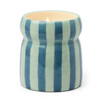 Paddywax Cabana 6.5oz/184g Blue/Navy Striped Ceramic Candle - Warm Cider