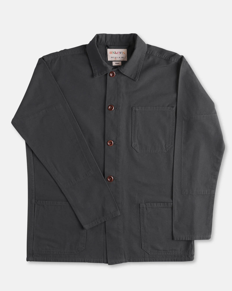 Men's Organic Buttoned Overshirt - Charcoal