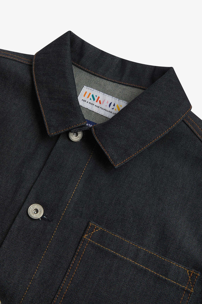 Men's Organic Buttoned Overshirt - Raw Orta Denim