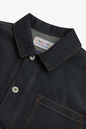 Men's Organic Buttoned Overshirt - Raw Orta Denim