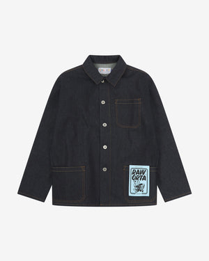 Men's Organic Buttoned Overshirt - Raw Orta Denim