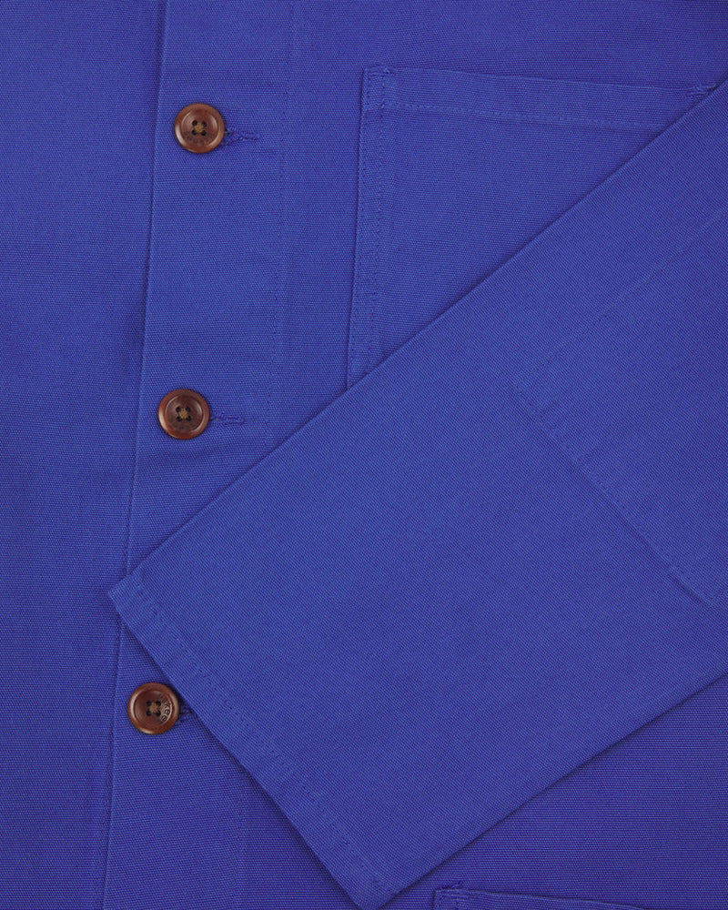 Men's Organic Buttoned Overshirt - Ultra Blue