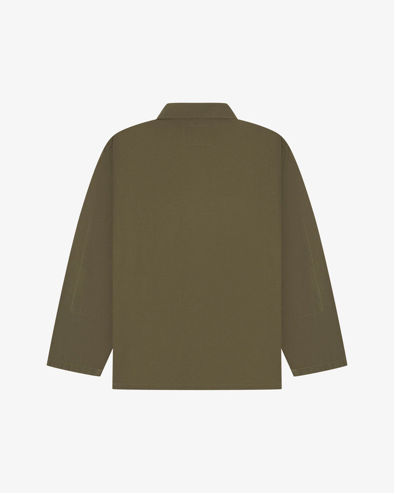 Men's Organic Buttoned Overshirt - Dark Taupe