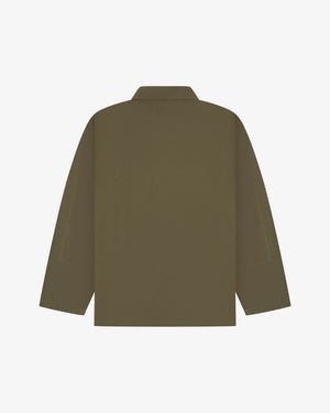 Men's Organic Buttoned Overshirt - Dark Taupe
