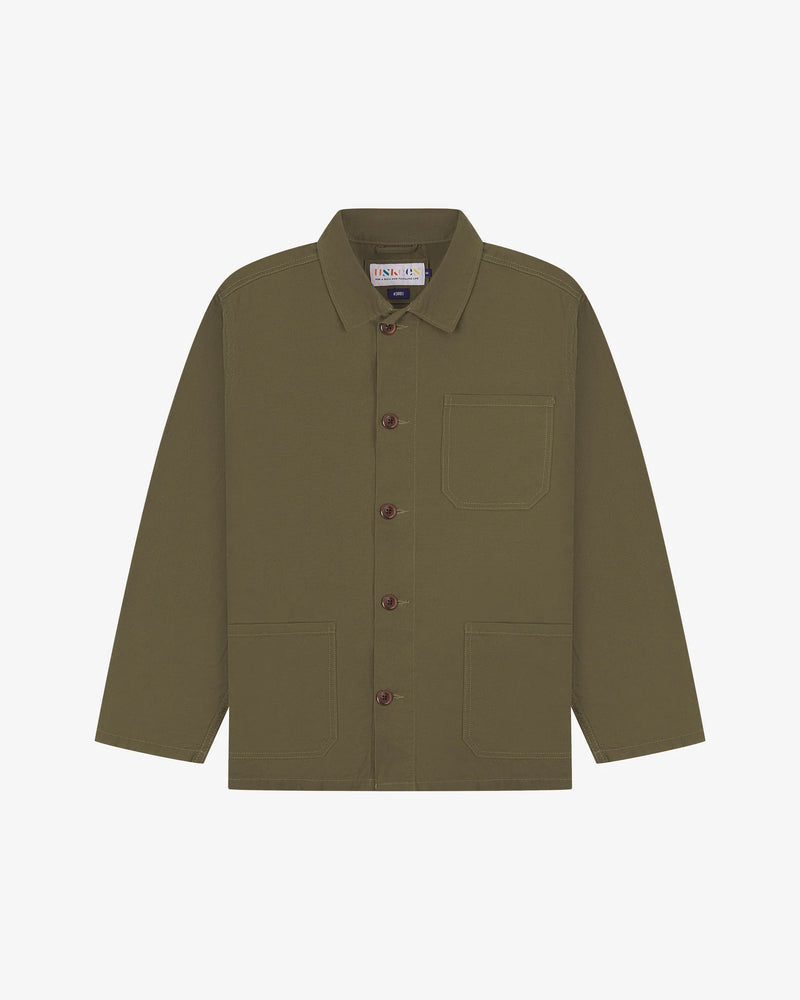 Men's Organic Buttoned Overshirt - Dark Taupe