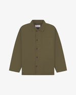 Men's Organic Buttoned Overshirt - Dark Taupe
