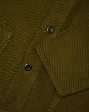 Men's Organic Buttoned Cord Overshirt - Woodland Green