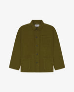Men's Organic Buttoned Cord Overshirt - Woodland Green