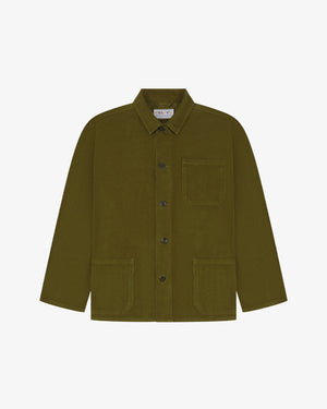 Men's Organic Buttoned Cord Overshirt - Woodland Green