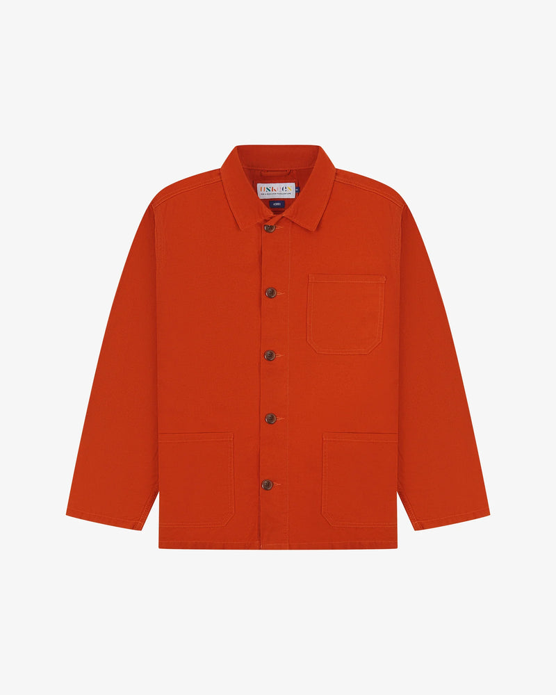 Men's Organic Buttoned Overshirt - Rust