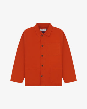 Men's Organic Buttoned Overshirt - Rust