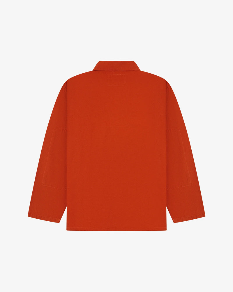 Men's Organic Buttoned Overshirt - Rust