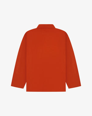 Men's Organic Buttoned Overshirt - Rust