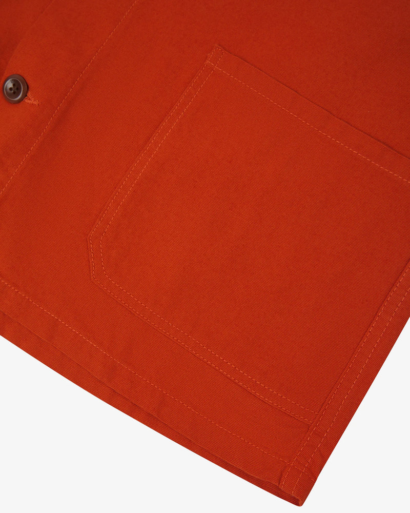 Men's Organic Buttoned Overshirt - Rust